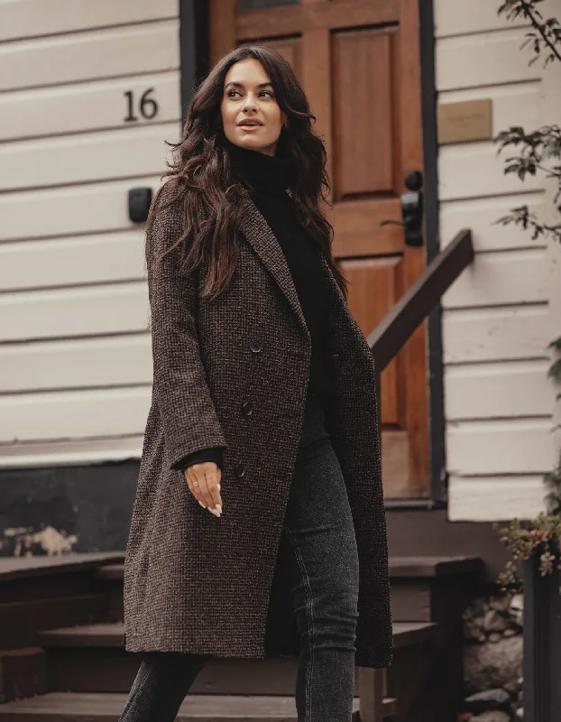 YEAR-End Clearance Pop Coat in Coffee Plaid