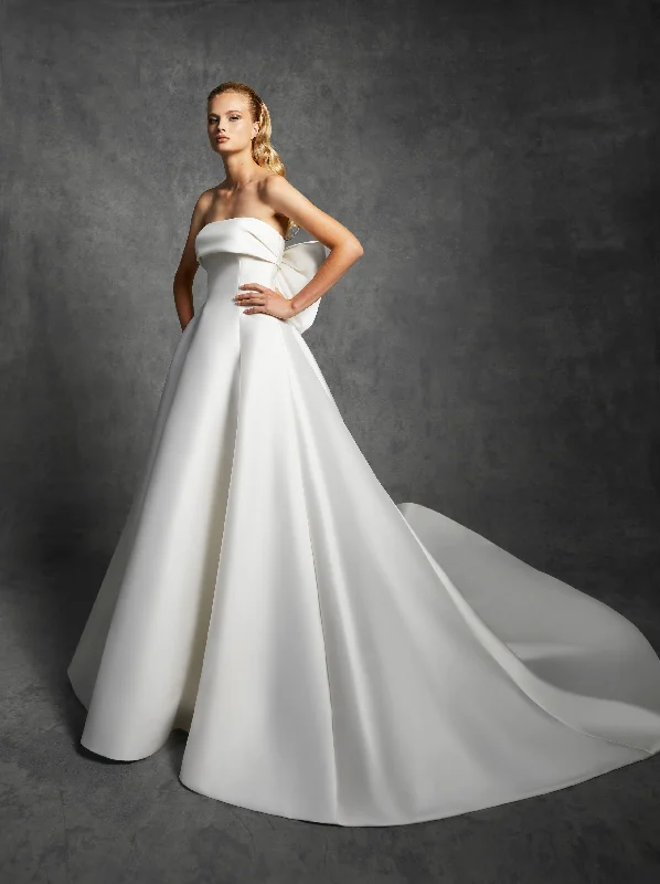 Online Only VRM356 - SOPHISTICATED SIMPLICITY A-LINE DRESS
