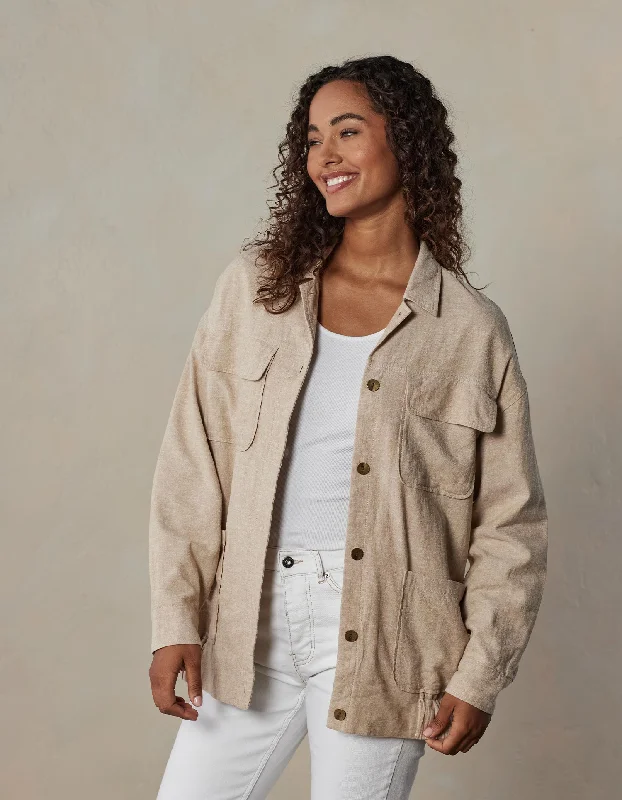 Big Discounts Oversized Camp Shacket in Jute