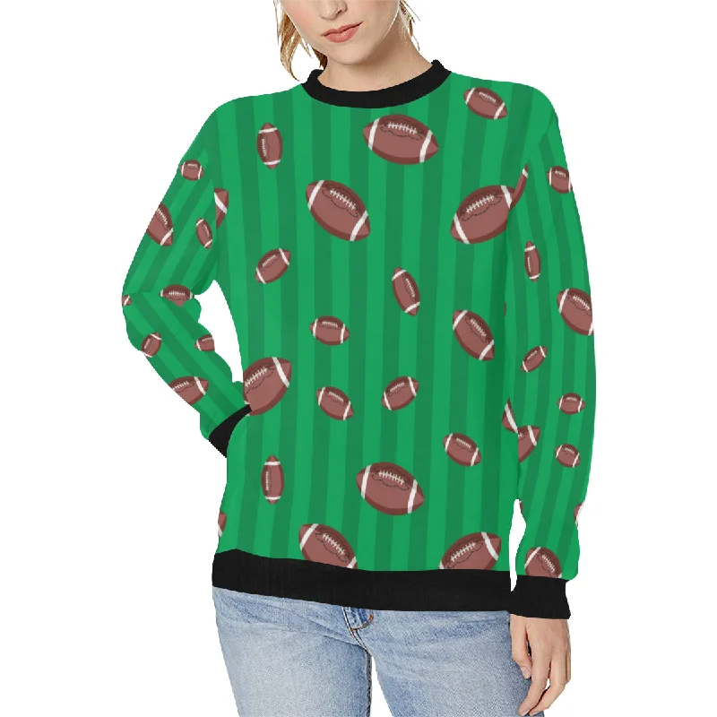 Buy More, Save More American football ball field background Women's Crew Neck Sweatshirt Buy More, Save More American football ball field background Women's Crew Neck Sweatshirt