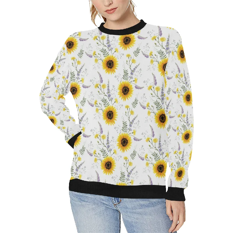 Daily Specials beautiful sunflowers pattern Women's Crew Neck Sweatshirt