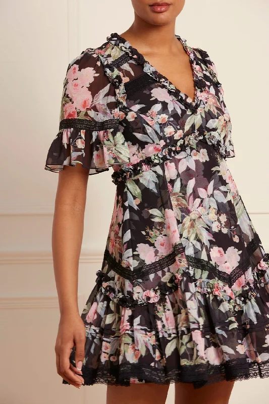 Inventory Reduction Paradise Garden Sonata Georgette Micro Mini Dress