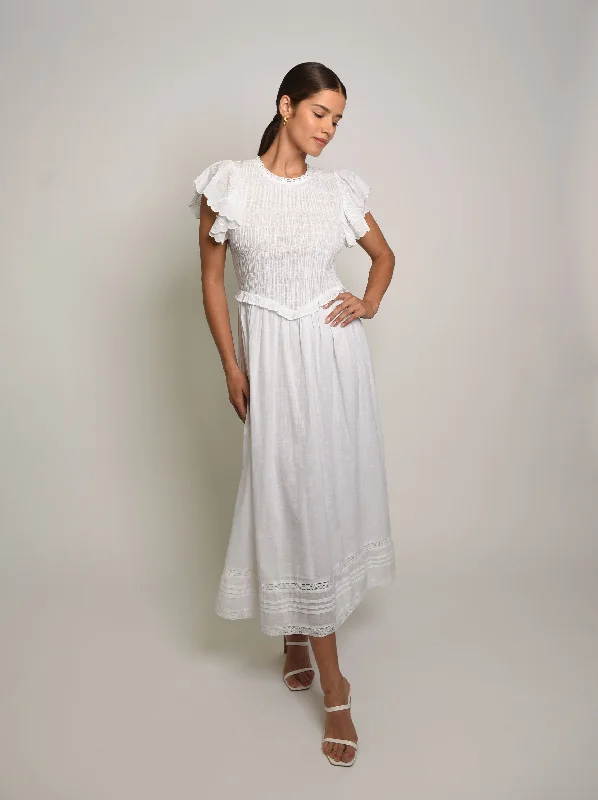 Today Only Delancy Smocked Midi Dress