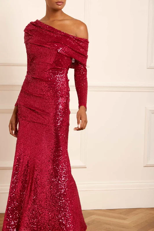Can't Miss Nova One-Shoulder Ankle Gown