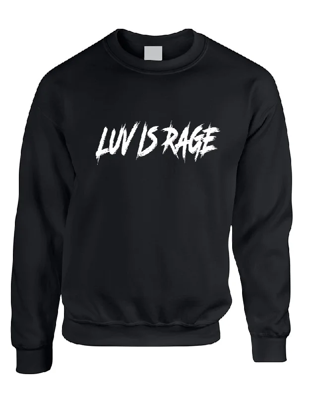 Unmissable Offer Adult Sweatshirt Luv Is Rage Cool Popular Top Comfi Sweatshirt