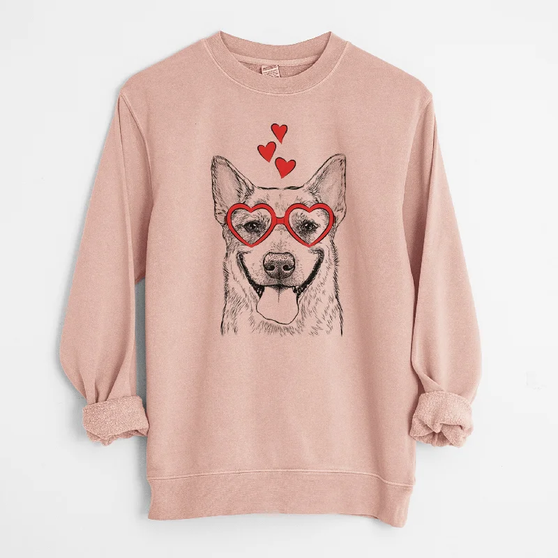Final Markdown Valentine Rio the Australian Cattle Dog - Unisex Pigment Dyed Crew Sweatshirt