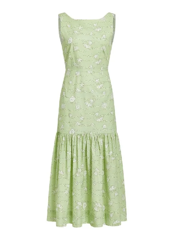 Exclusive Preview Low-Back Dress in Lime Shell