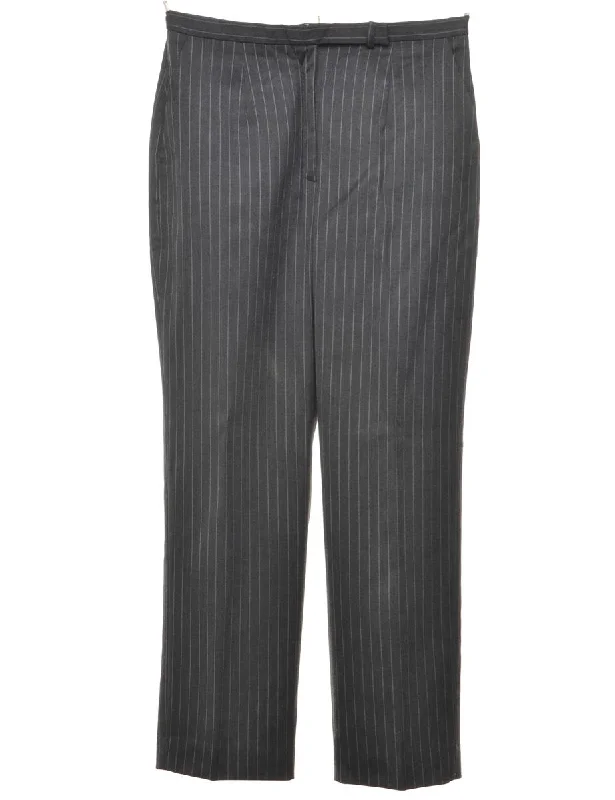 Pinstriped Grey Trousers - W30 L30