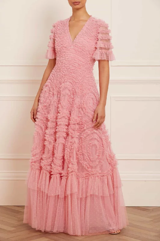 The Best Prices Verity Ruffle V-Neck Gown