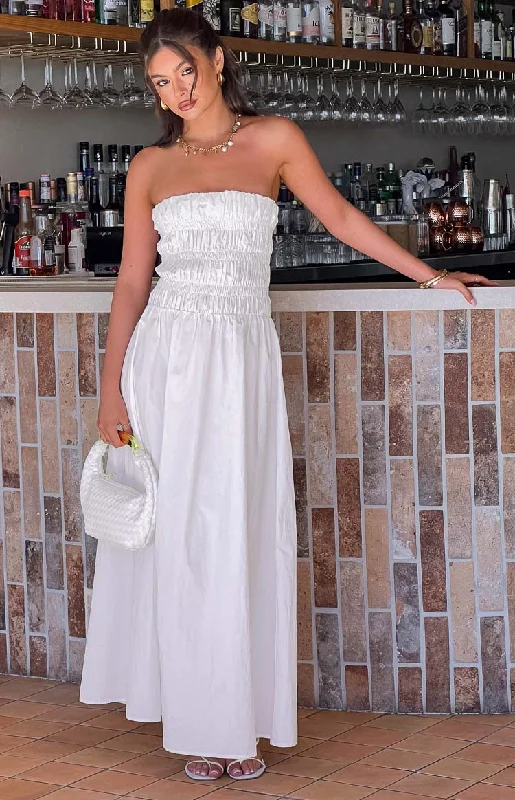 YEAR-End Clearance Benetti White Strapless Maxi Dress