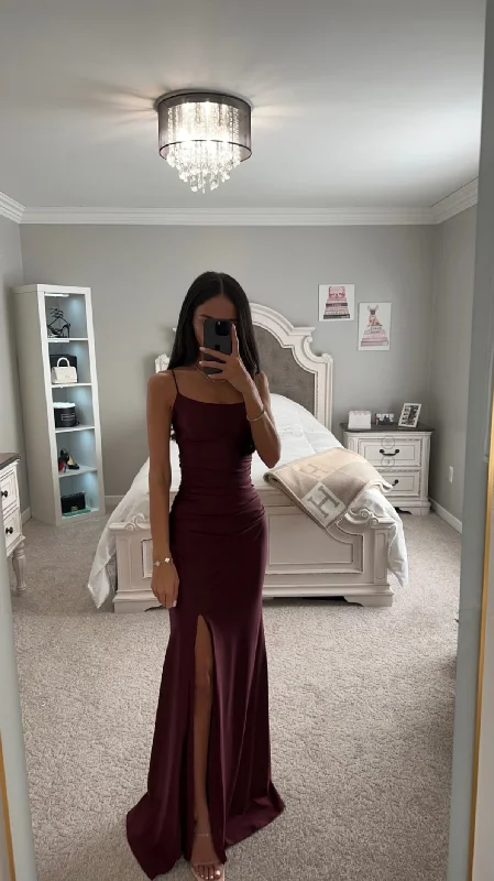 The Best Prices BURGUNDY SATIN GOWN