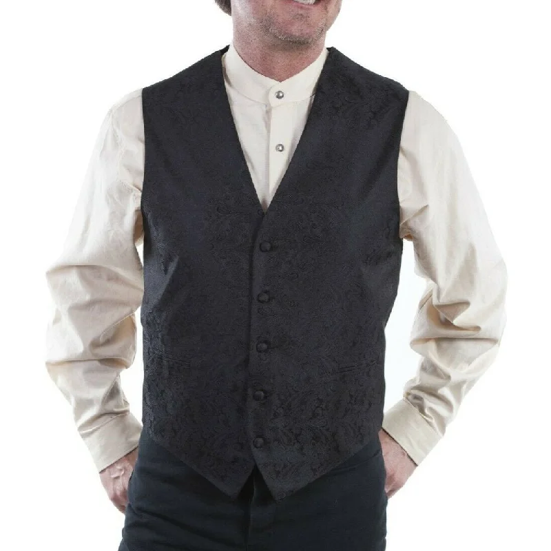 Take Advantage Scully Men's Classic Paisley Black Western Vest RW093N-BLK