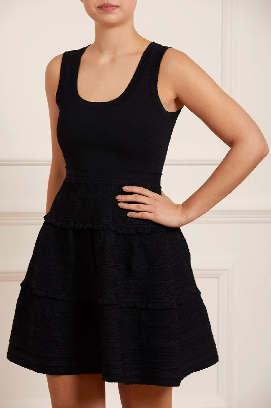 Deal Alert Textured Knit Sleeveless Mini Dress