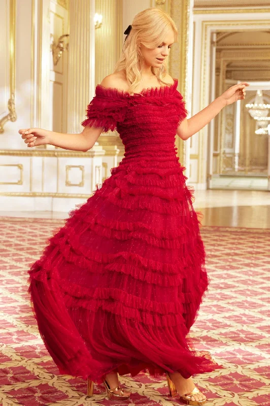 Fantastic Offers Lisette Ruffle Off Shoulder Gown