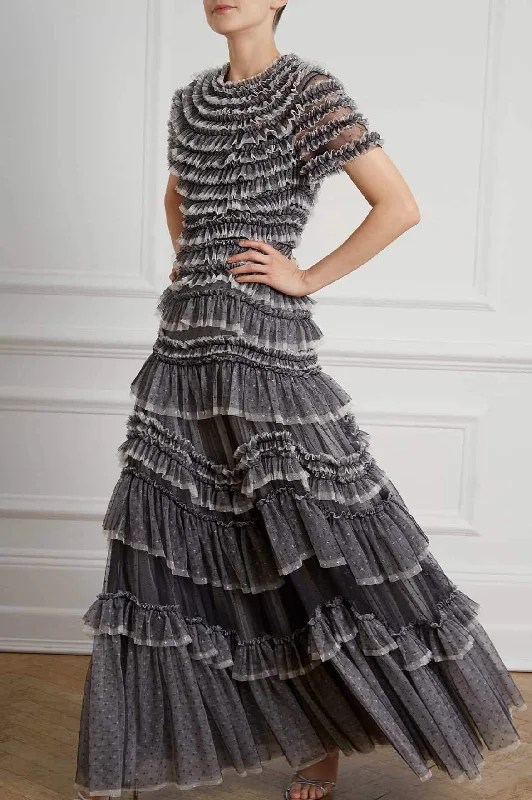 Price Meltdown Wild Rose Ruffle Gown