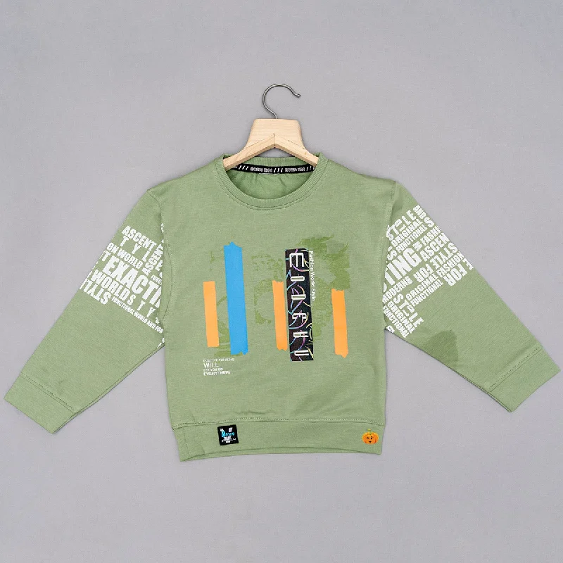 Clearance Sale Green Round Neck T-shirt for Boys