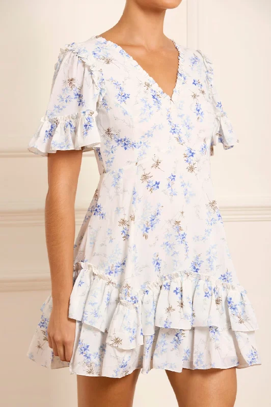 Fantastic Deals Ophelia Ditsy Eva Crepe Micro Mini Dress