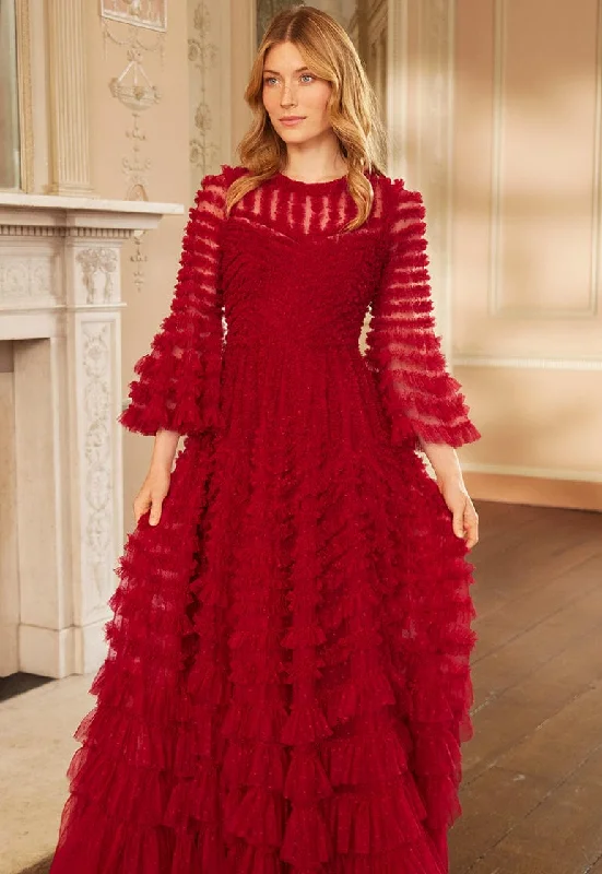Friends and Family Sale La Vie En Rose Round Neck Gown