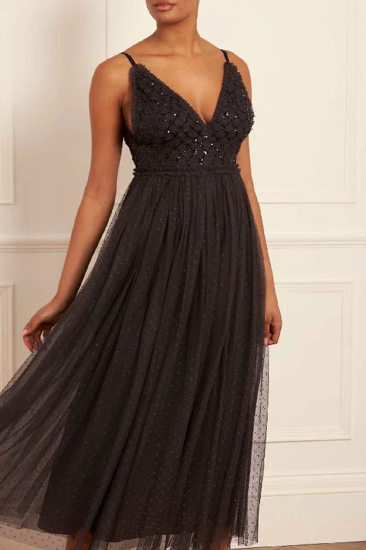 Final Markdown Heart Lattice Bodice Cami Ankle Gown