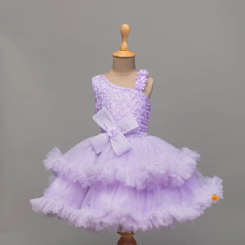 Price Slash Purple Layered Girls Frock