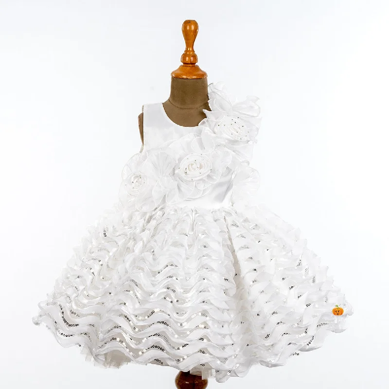 Lowest Prices White Sequin Frock for Girls