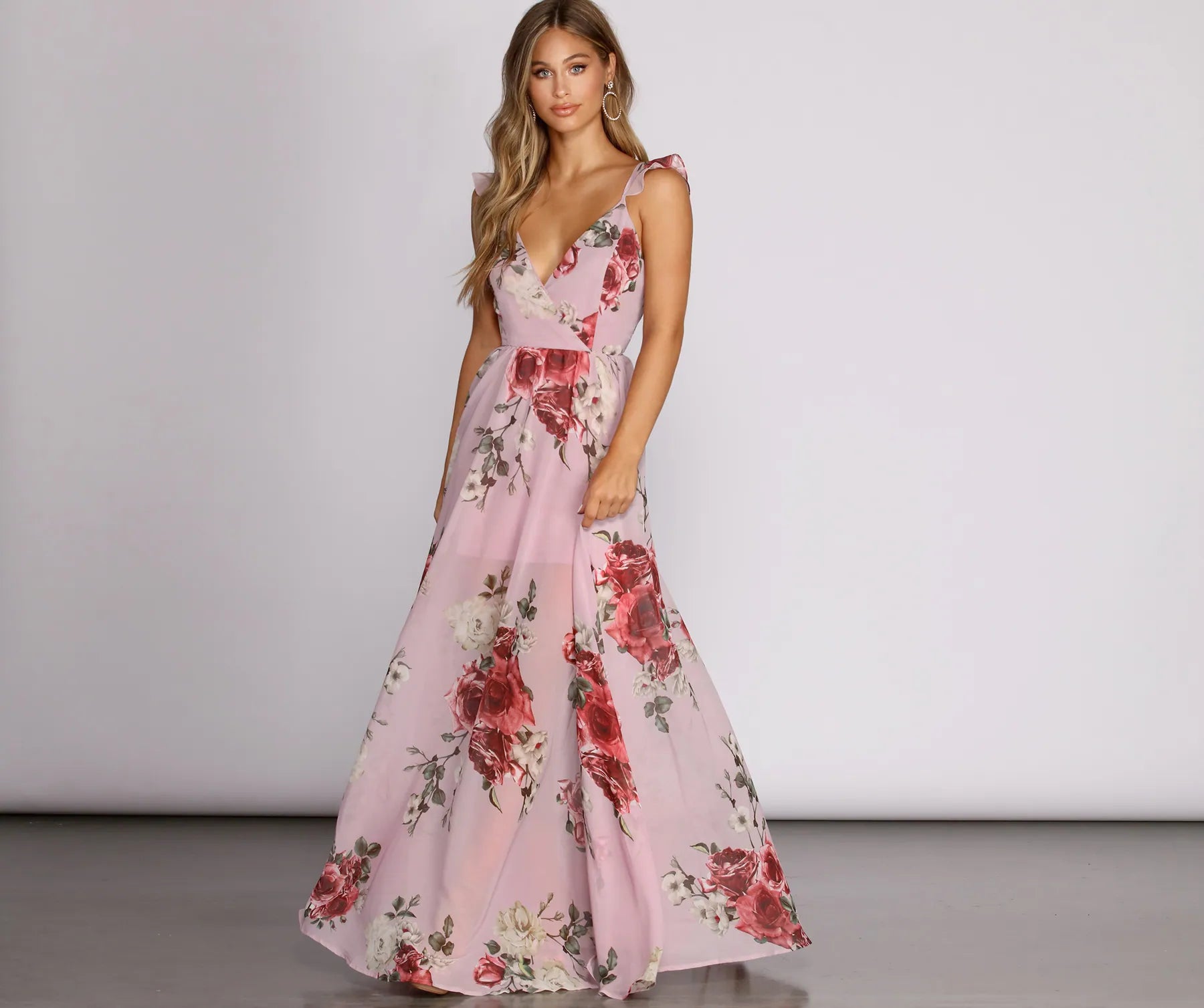 Cassandra Floral Chiffon Gown