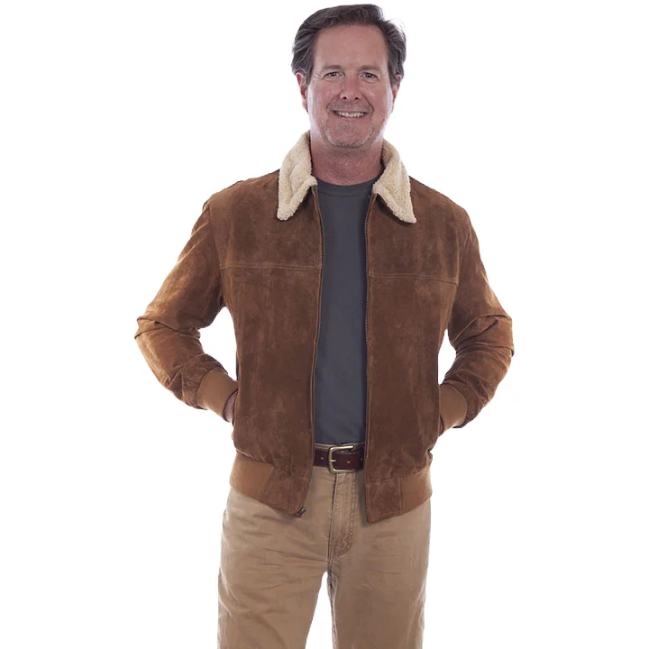 Value Deals Scully Men's Western Suede Brown Bomber Jacket 2010-125