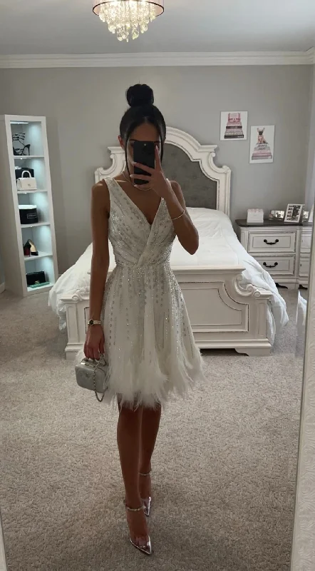 Best Bargains SWAN SEQUIN FEATHER TRIM MIDI DRESS