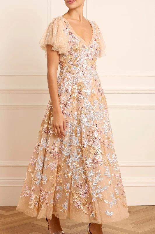 Online Only Dancing Ribbon Ankle Gown