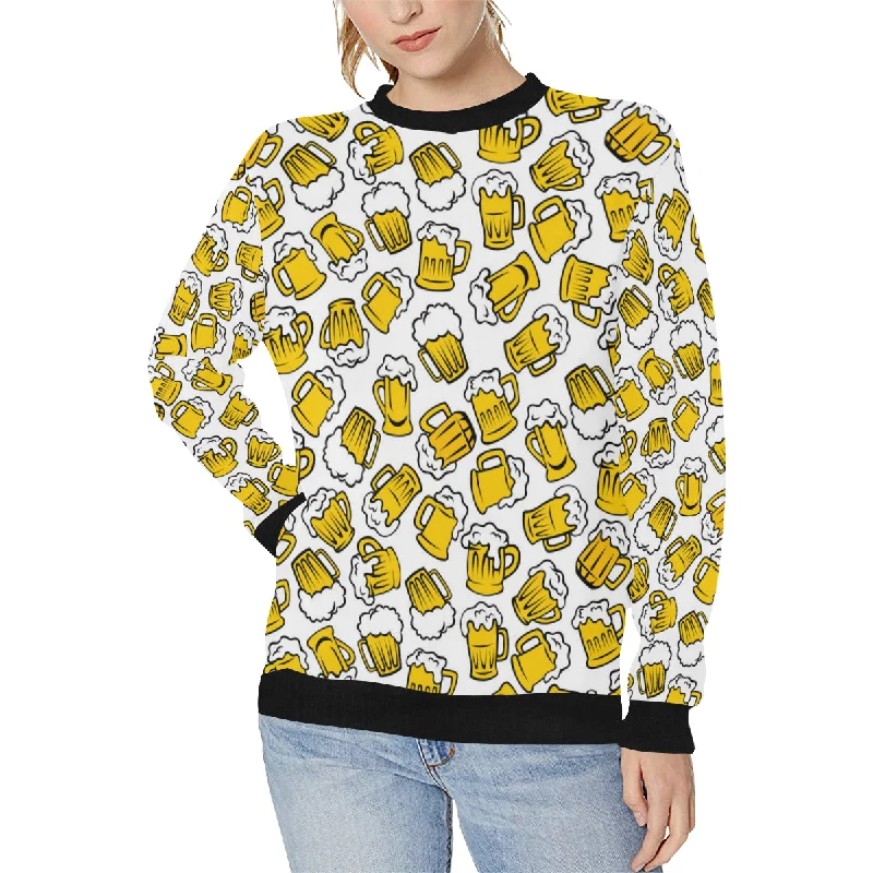 Bonus Savings Beer design pattern Women's Crew Neck Sweatshirt