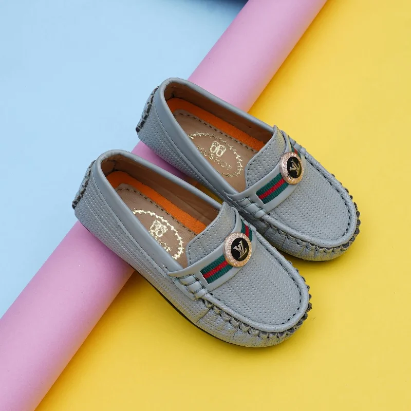 Discount Days Grey & Brown Boys Loafers Shoes