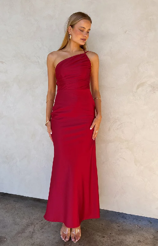Hurry In Tina Red Formal Maxi Dress