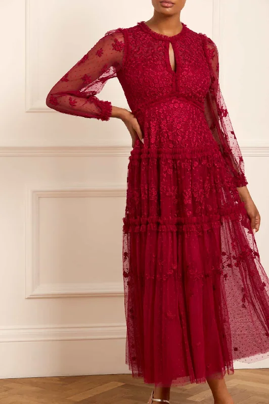 Best Deals Autumn Lace Long Sleeve Ankle Gown