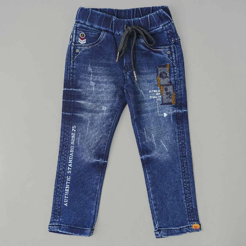 Amazing Deals Blue Drawstring Boys Jeans