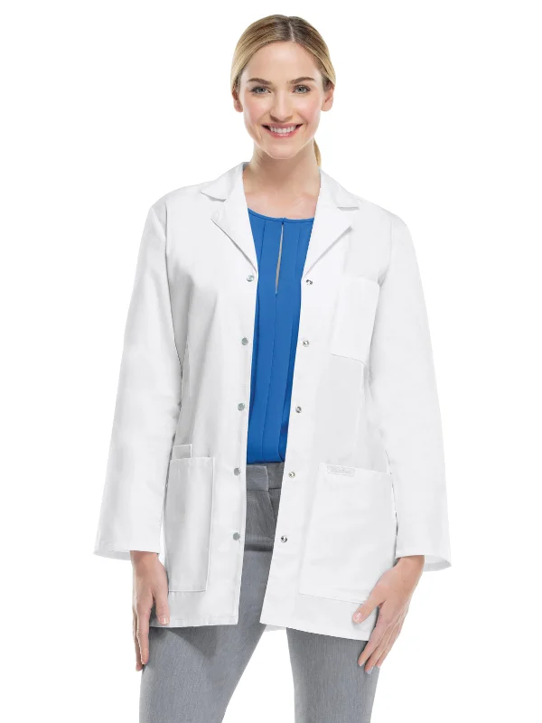 Closeout Women's Four-Pocket 32" Mid-Length Snap Front Lab Coat