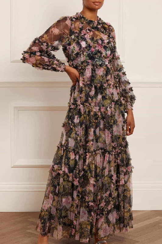 Overstock English Rose Diamond Ruffle Gown