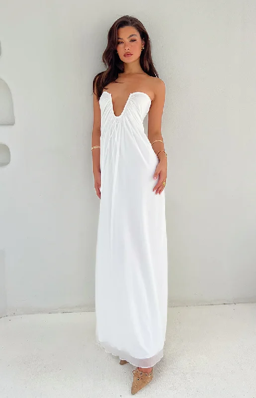 Final Sale Braelyn White Strapless Maxi Dress