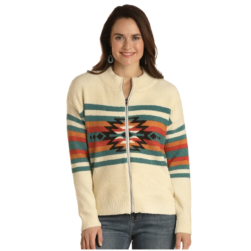 Panhandle® Ladies Aztec Graphic Zip Off White Jacket WLWT92R01R-13