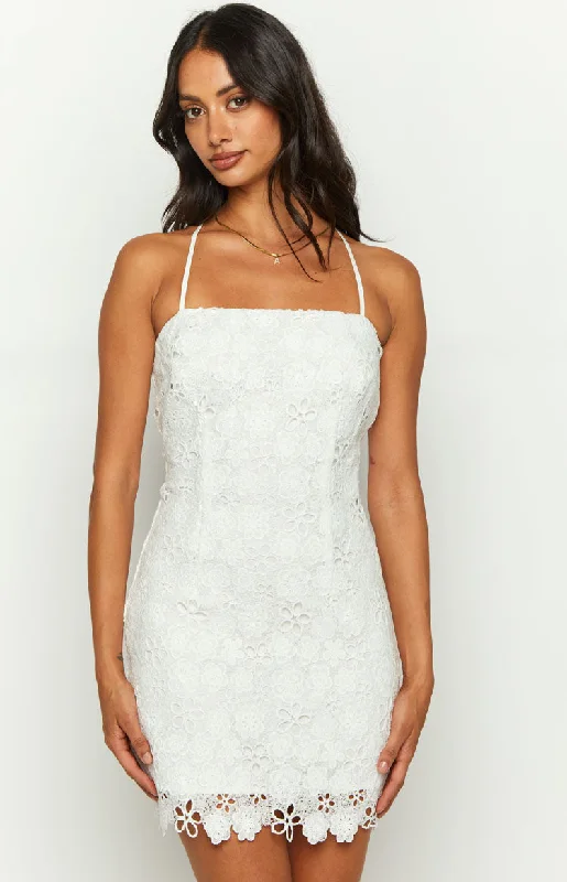 Markdowns Starlette White Lace Mini Dress