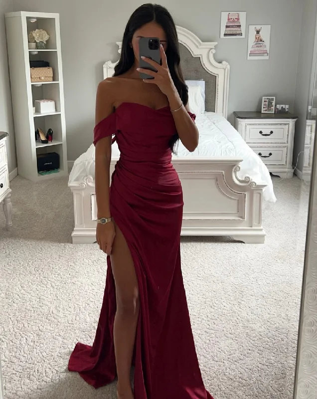 Season Finale Sale BURGUNDY SATIN GOWN