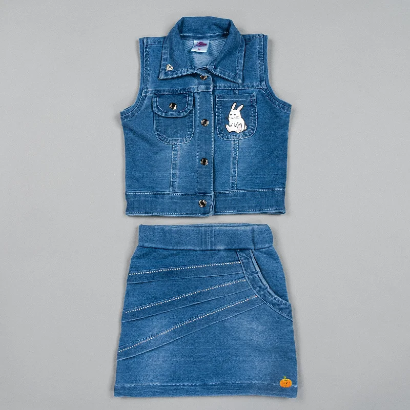 Don't Miss Denim Skirt & Top for Girls