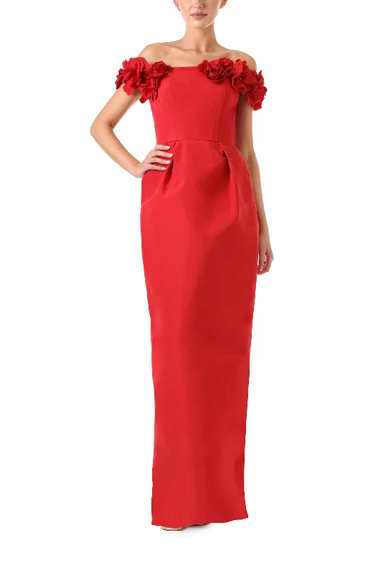 Today’s Deal Off-The-Shoulder Floral Column Gown