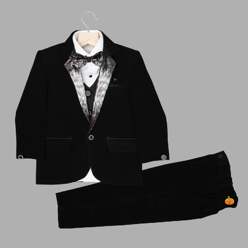 Overstock Sale Solid Black Boys Tuxedo