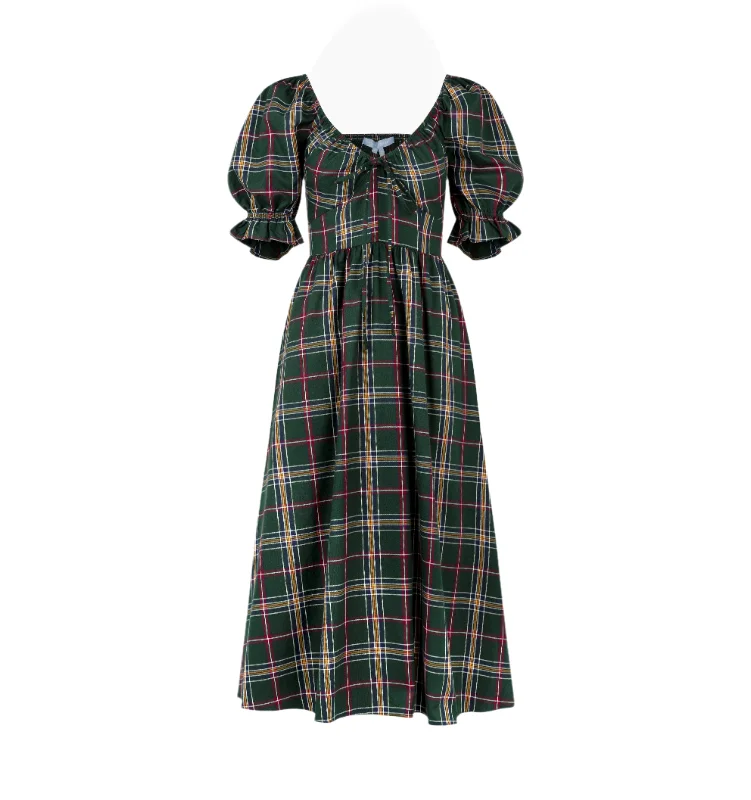Midnight Madness The Ophelia Dress in Juniper Tartan