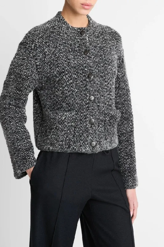 The Best Prices VINCE Herringbone Wool-Blend Cardigan Jacket