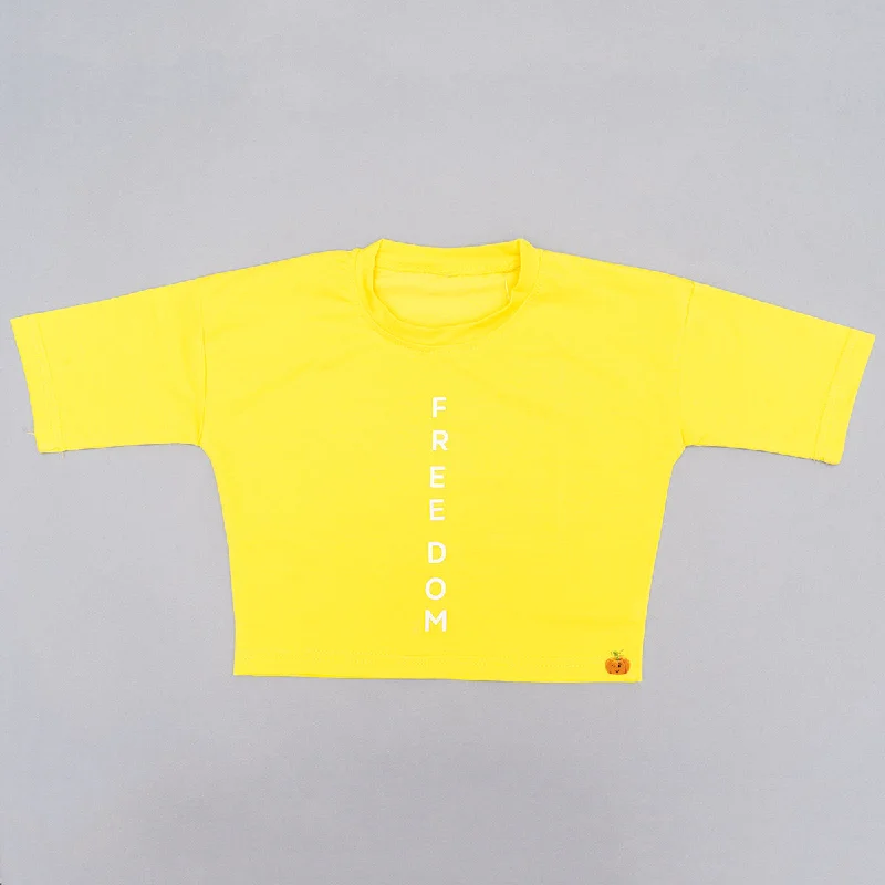 Limited Edition Yellow Half Sleeves Girls Top