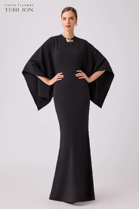 Closeout Stretch Crepe Kimono Day To Evening Gown