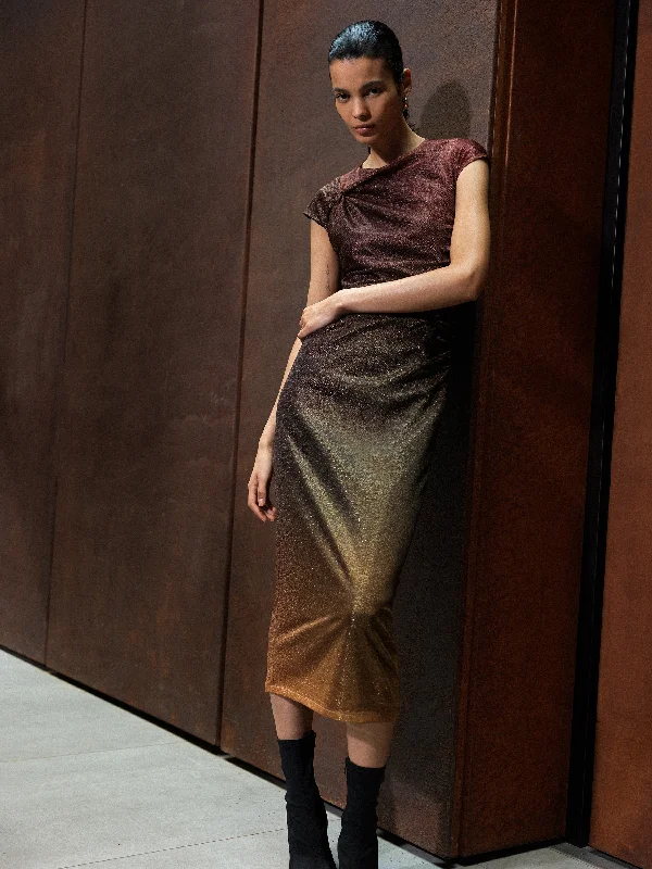 Online Specials Sela Lurex Midi Dress