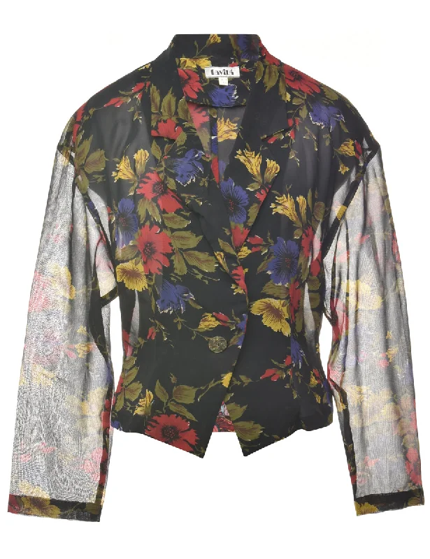 New Deals Floral Sheer Blazer - S