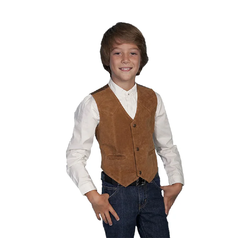 Deal Frenzy Scully Boy's Bourbon Boar Tan Suede Vest 2002-409